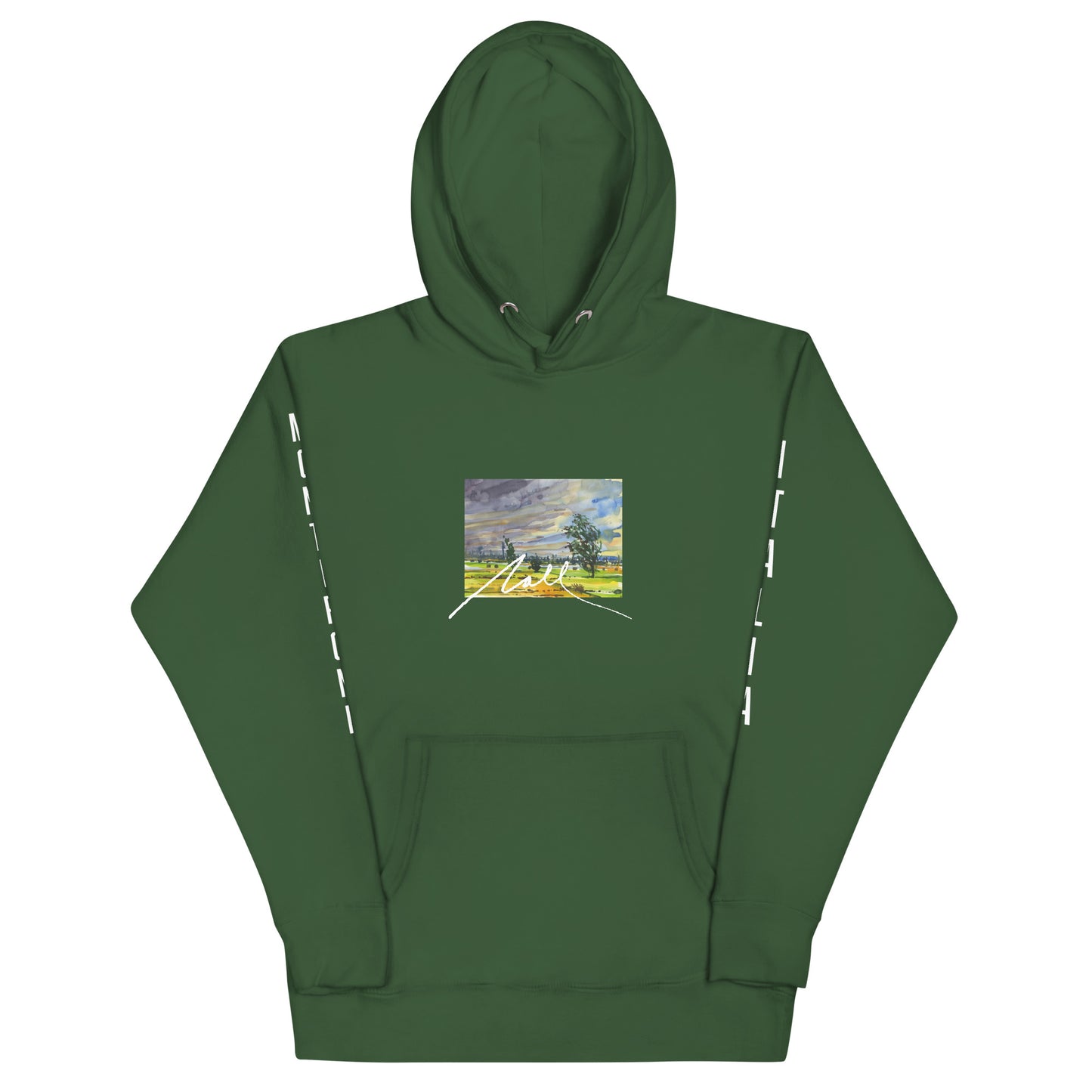 NALL Watercolor Hoodie (Montirone, Italia on Sleeves)