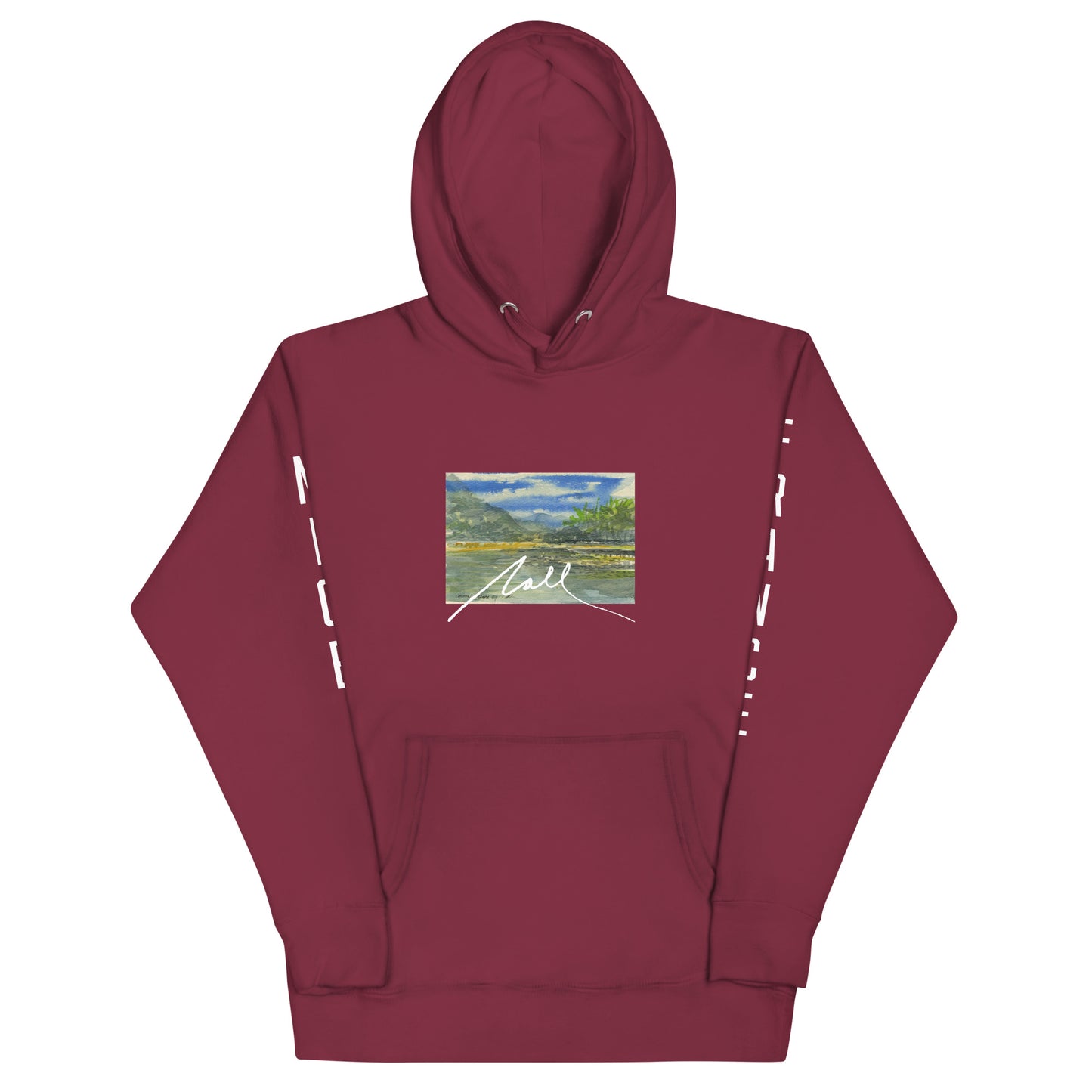 NALL Watercolor Hoodie (Yelapa, México on sleeves)