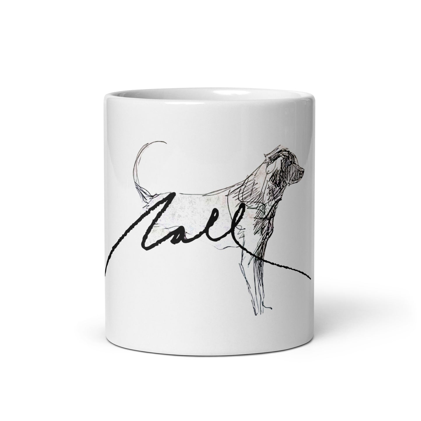 Nall Dog Signature (White glossy mug)