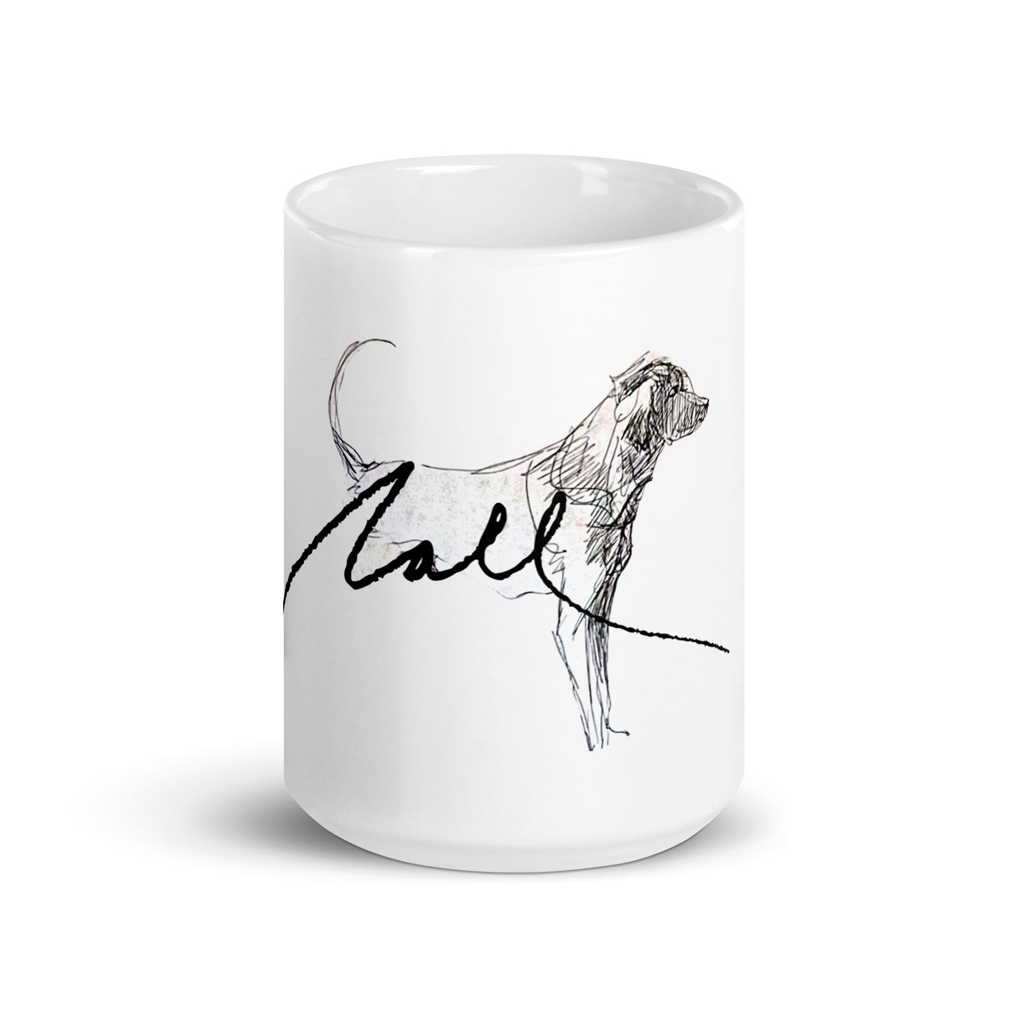 Nall Dog Signature (White glossy mug)