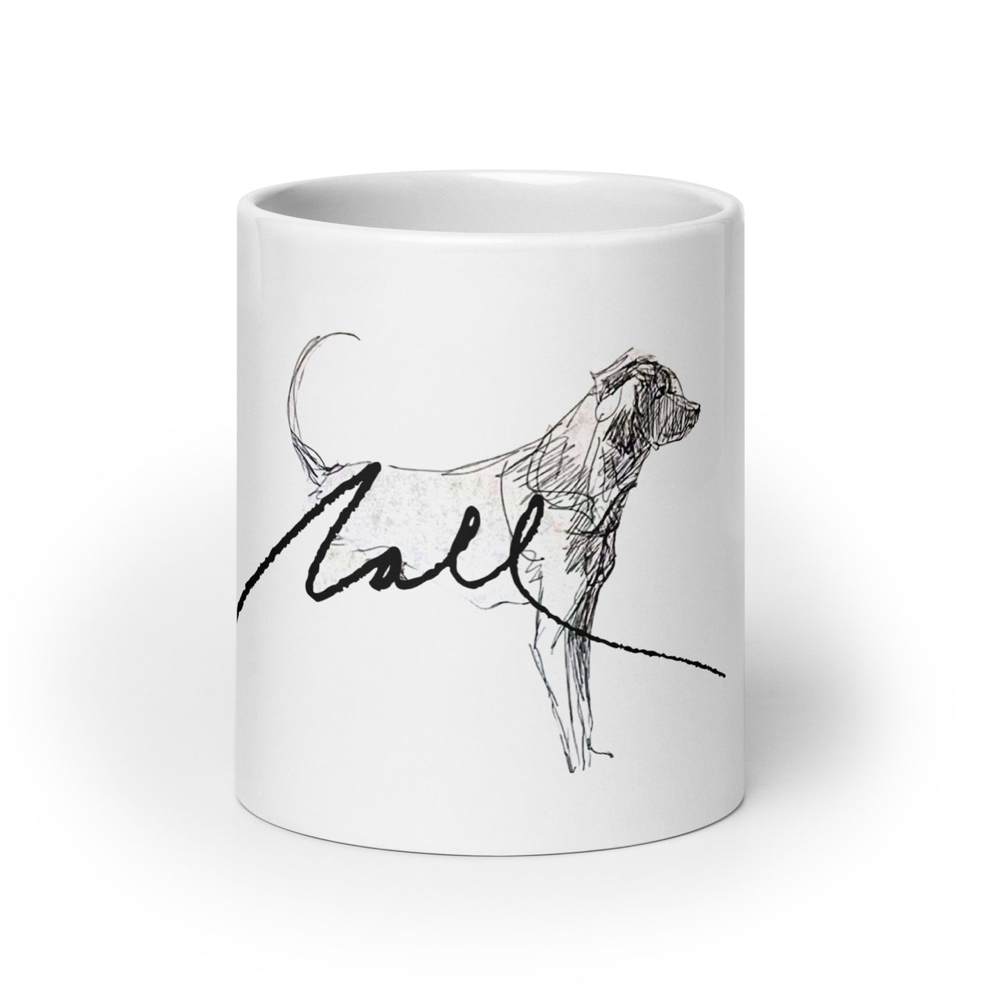 Nall Dog Signature (White glossy mug)